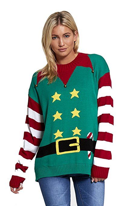 Novelty Christmas elf jumper ⋆ Christmas Jumpers, Women's Christmas ...