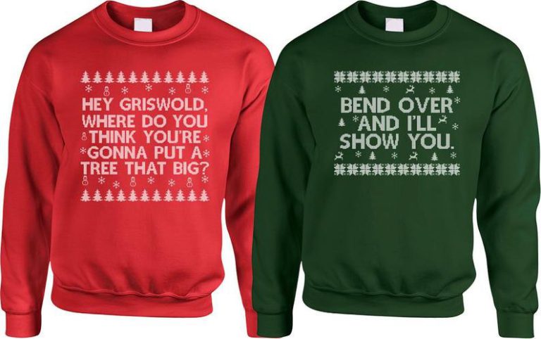 Christmas national Lampoon’s themed matching jumpers, in green