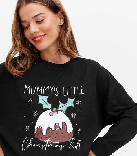 Mum’s Christmas pudding jumper, in black