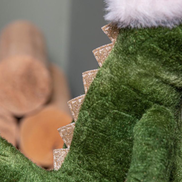 37cm Green Standing Christmas Dinosaur with Santa Hat from Debenhams