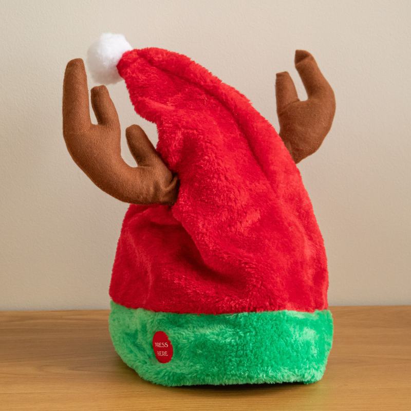 50cm Battery Powered Dancing Santa Hat with Antlers & Festive Music from Debenhams