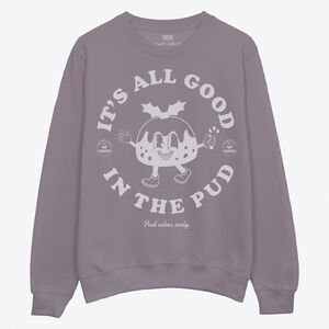 All Good In The Pud Christmas Jumper In Dusty Purple from Not On The High Street