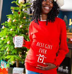 'Best Gift Ever' Mum To Be Christmas Jumper Sweatshirt from Not On The High Street