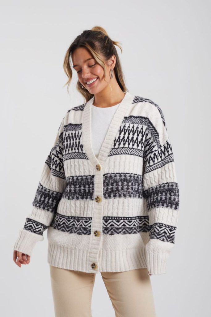 Button Through Fairisle Stripe Cardigan Christmas jumper from Debenhams