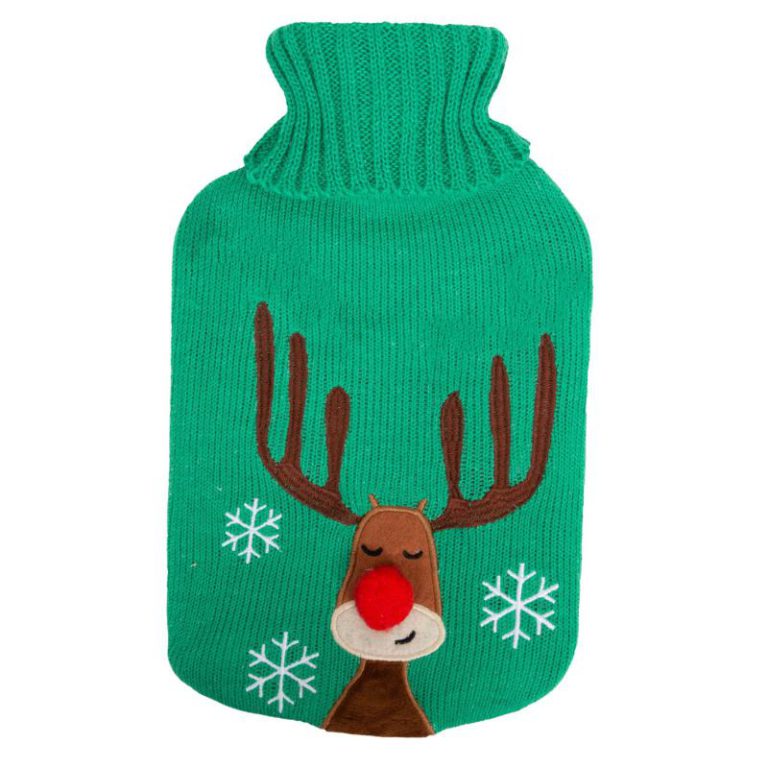 Christmas Knitted Hot Water Bottle Ruldoph Reindeer from Debenhams