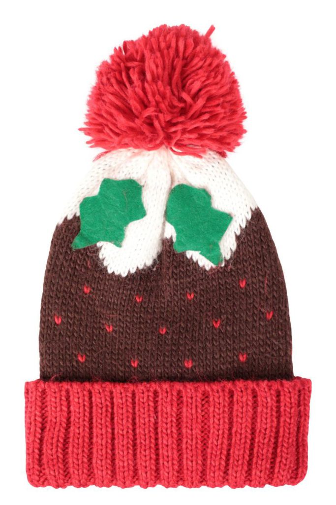 'Christmas Pudding' Warm and Cosy Knitted Comfy Festive Pom Beanie from Boohoo