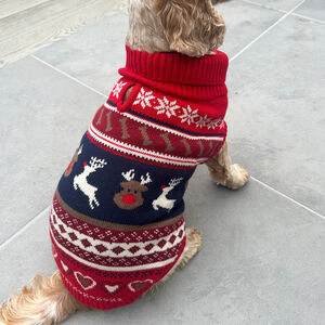 Christmas Red Fairisle Dog Jumper from Not On The High Street