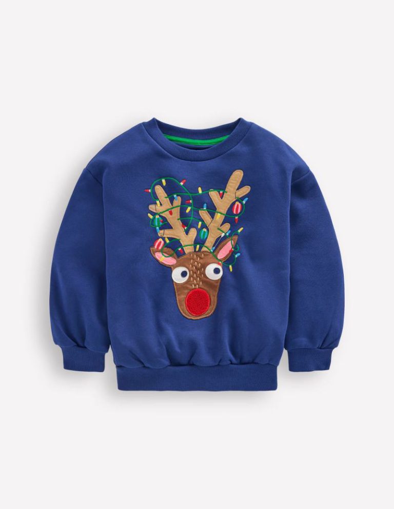Cosy Festive Sweatshirt in Reindeer from Boden