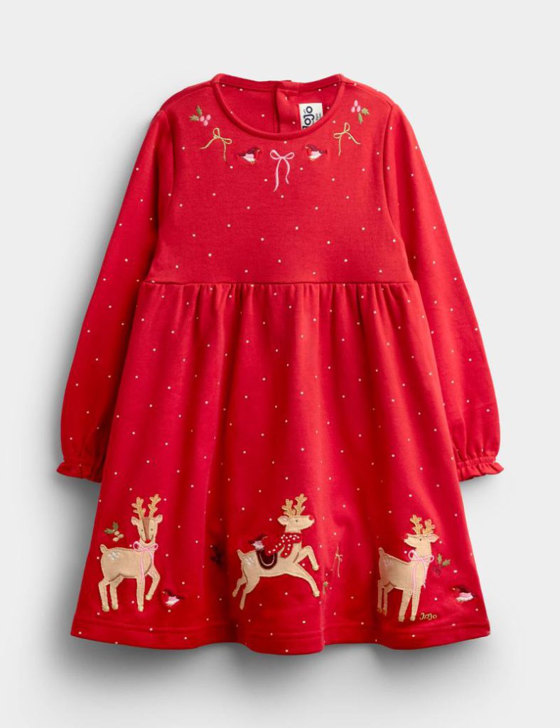 Cotton Jersey Reindeer Applique Dress Christmas jumper from Marks & Spencer