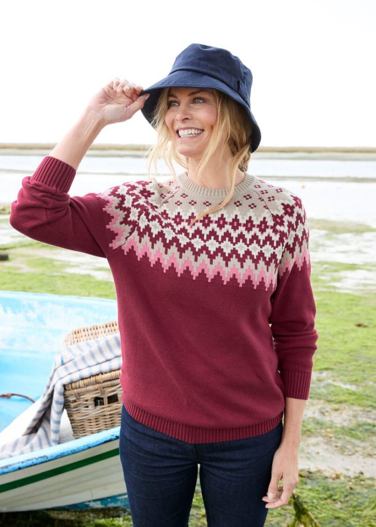 Cotton Traders Ruby Cotton Fair Isle Crew Neck Jumper XS Christmas jumper from Matalan