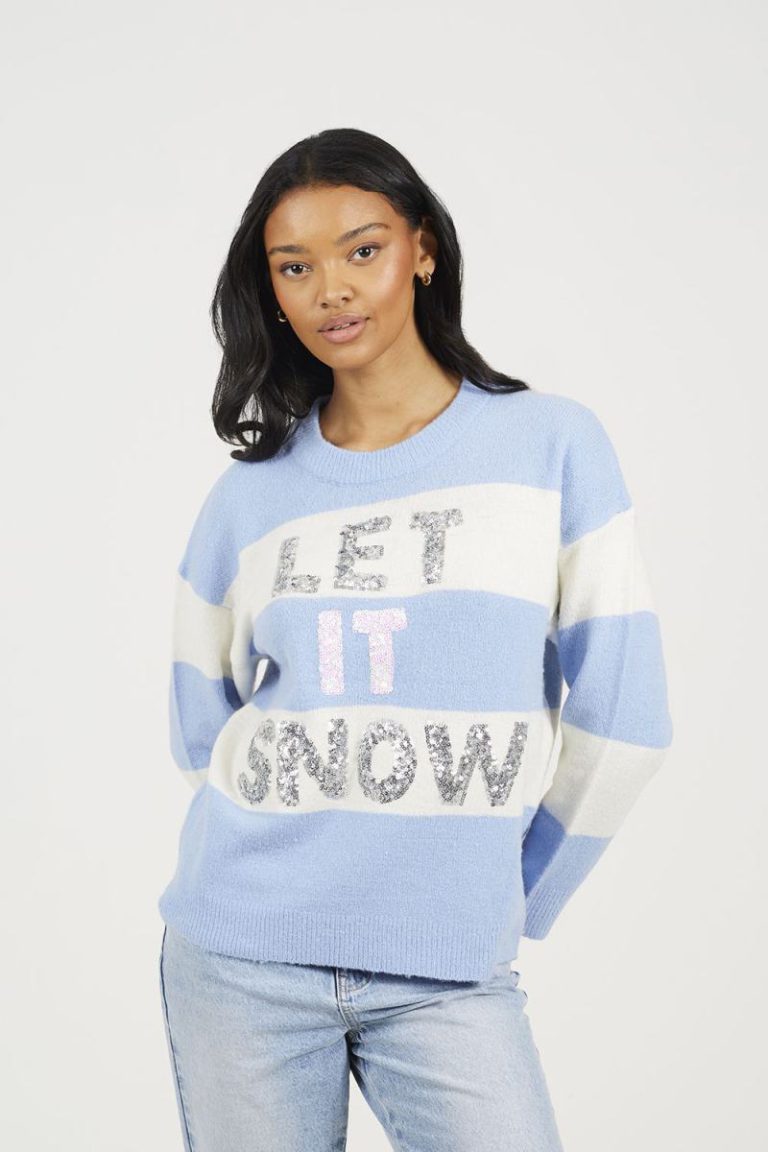 Crew Neck Sequin Christmas Jumper from Debenhams