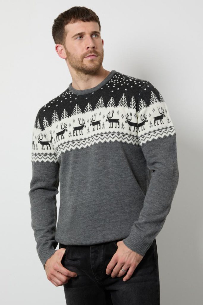 Dark Grey Festive Knitted Christmas Jumper from Debenhams
