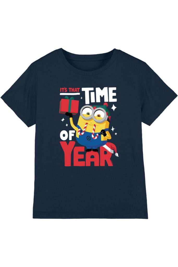Despicable Me Bob Christmas Elf Kids T Shirt, Navy from Debenhams