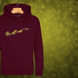 Dinosaur Sleigh Kids Hoodie Christmas Jumper from Not On The High Street