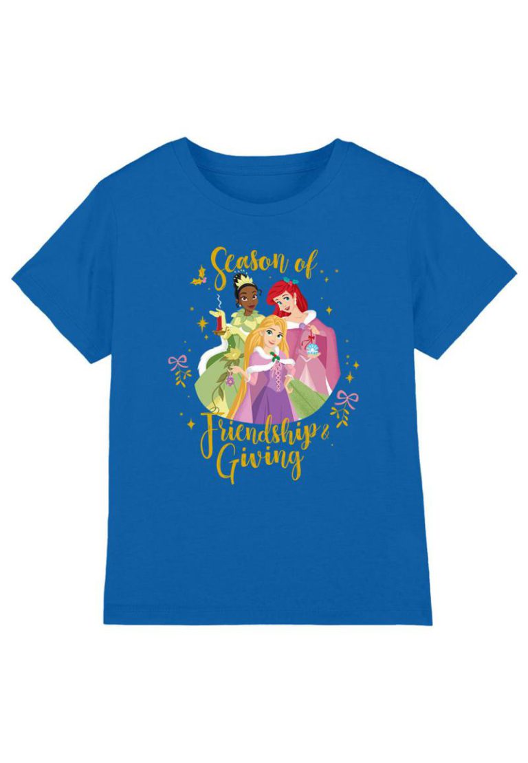 Disney Christmas Season Of Giving Ariel, Tiana Kids T-Shirt Royal from Debenhams