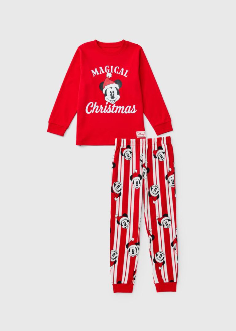 Disney Kids Red Mickey Mouse Matching Family Christmas Pyjamas (1-13yrs) 1-1.5 Yrs from Matalan