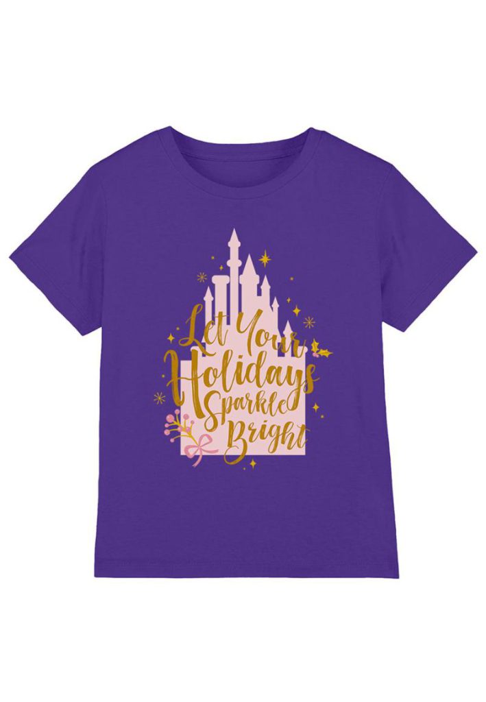 Disney Princess Christmas Let Your Holidays Sparkle Bright Kids T-Shirt Purple from Debenhams