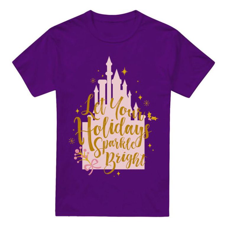 Disney Princess Christmas Let Your Holidays Sparkle Bright T-Shirt Purple from Debenhams