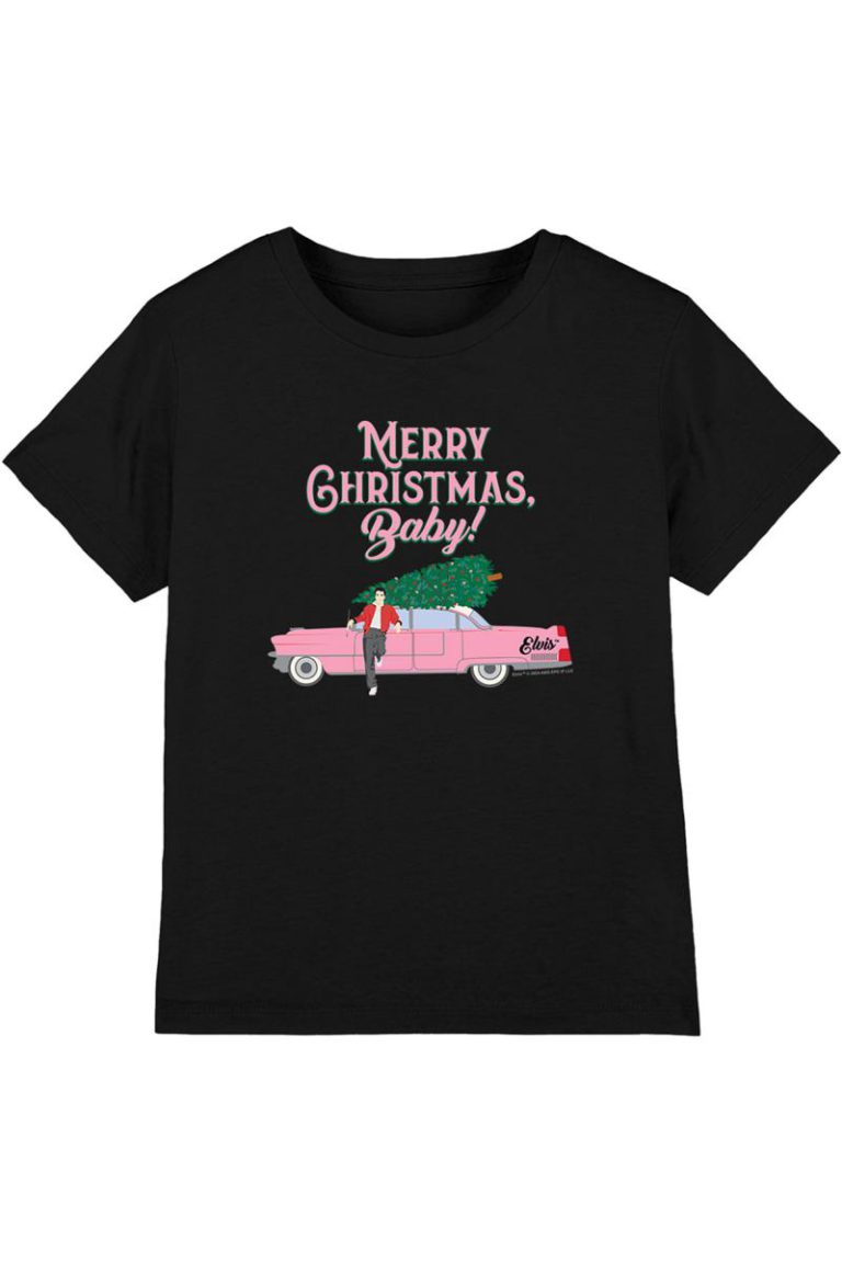 Elvis Merry Christmas Baby Kids T-Shirt, Black from Debenhams