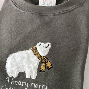 Embroidered 'Polar Bear' Beary Christmas Jumper from Not On The High Street