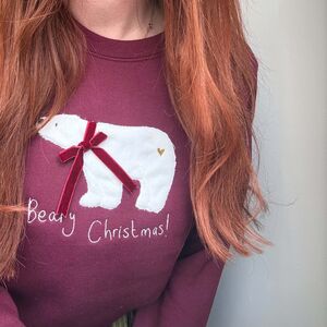 Embroidered Polar Bear Christmas Sweatshirt from Not On The High Street