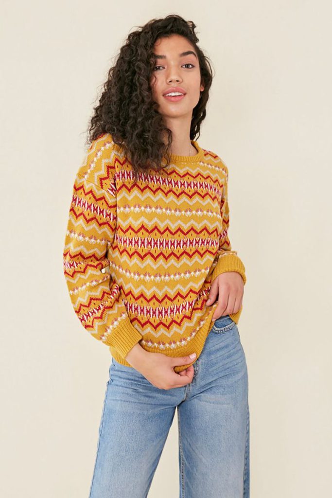 Fairisle Crew Neck Long Sleeve Knit Jumper Christmas jumper from Boohoo