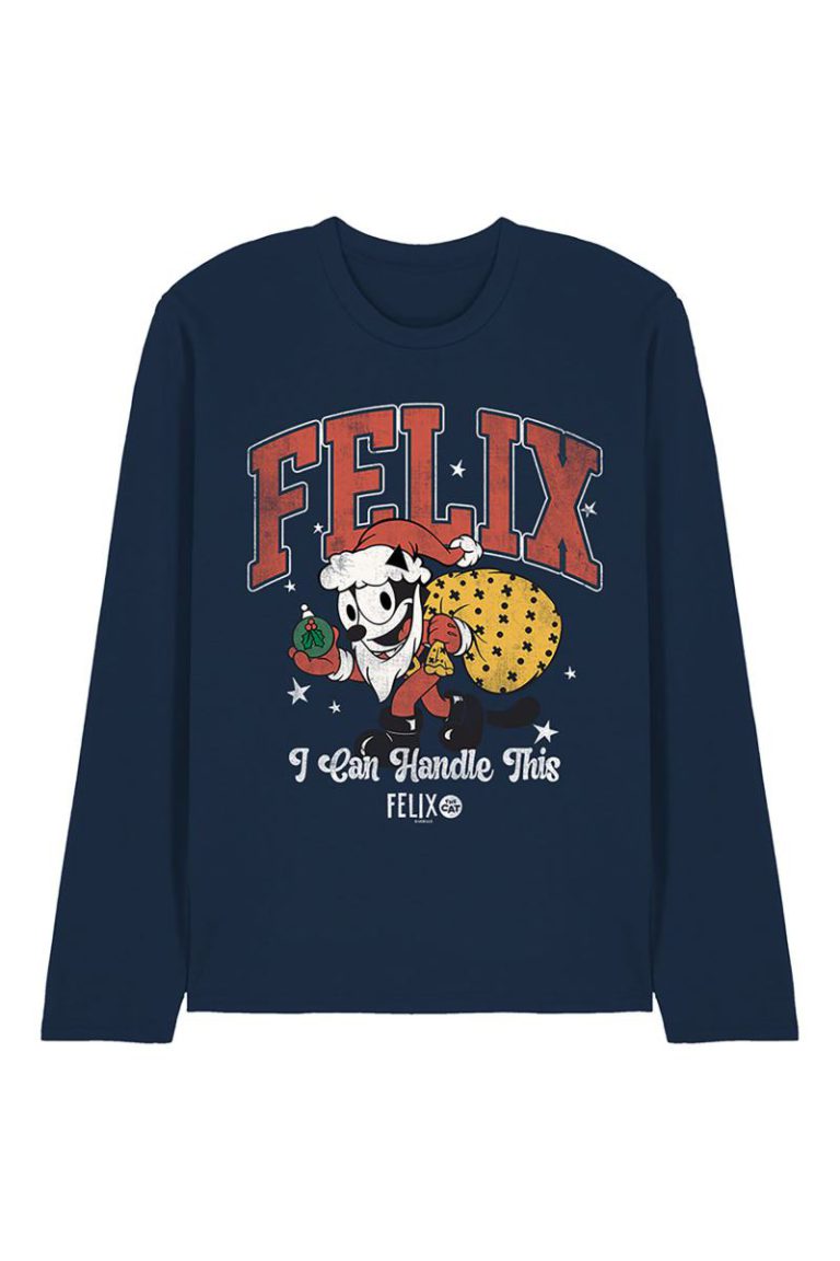 Felix Can Handle Christmas Long Sleeve T Shirt, Navy from Debenhams
