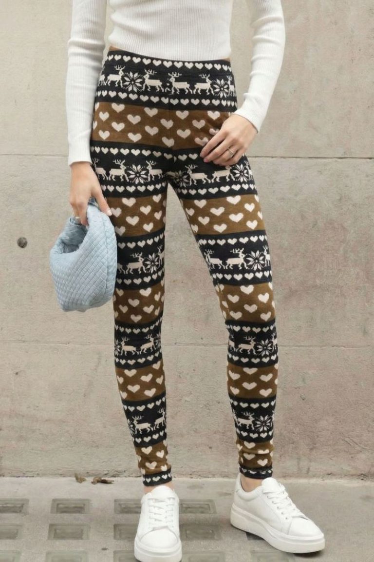 Festive Reindeer Knitted Leggings with Sweet Heart Design from Debenhams