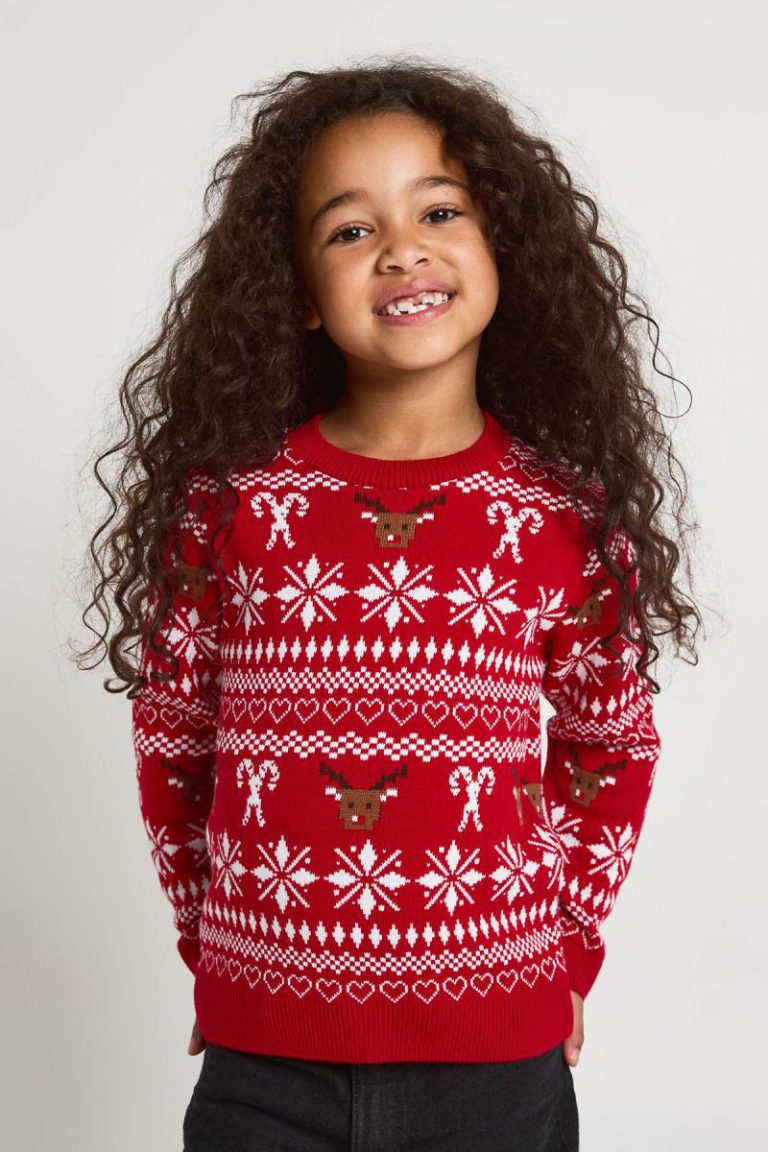 Girls Matching Reindeer Fairisle Mini Me Christmas Jumper from Debenhams