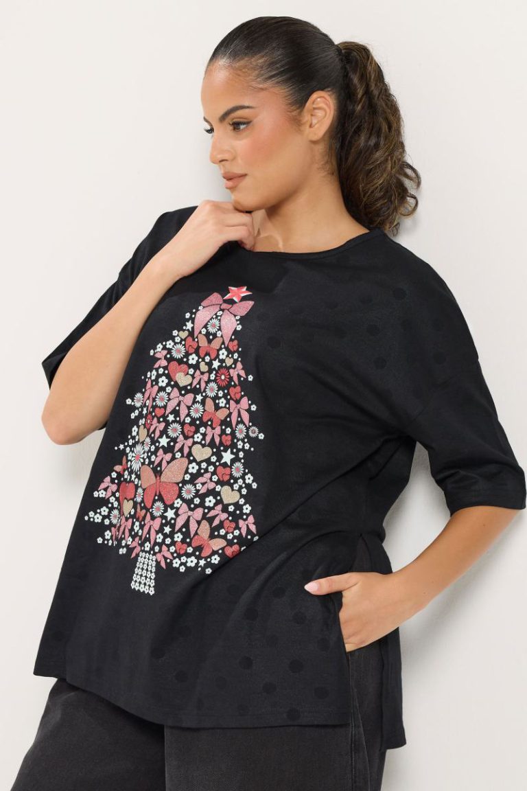 Glitter Christmas Tree Novelty T-Shirt from Boohoo