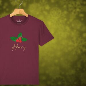 Glittery Holly Personalised Christmas T Shirt For Girls And Boys from Not On The High Street