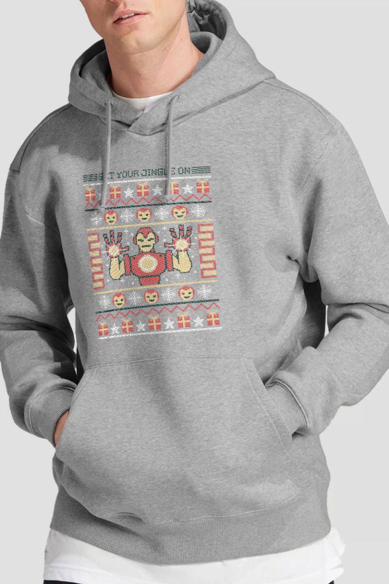 Iron Man Christmas Sweater Hoodie Light Grey from Debenhams