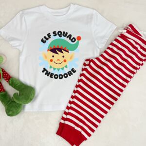 Kids Personalised Elf Squad Christmas Pyjamas from Not On The High Street