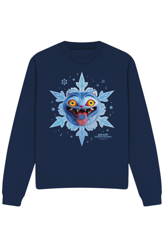 KPop Demon Hunters Christmas Derpy Snowflake Sweatshirt, Navy from Debenhams