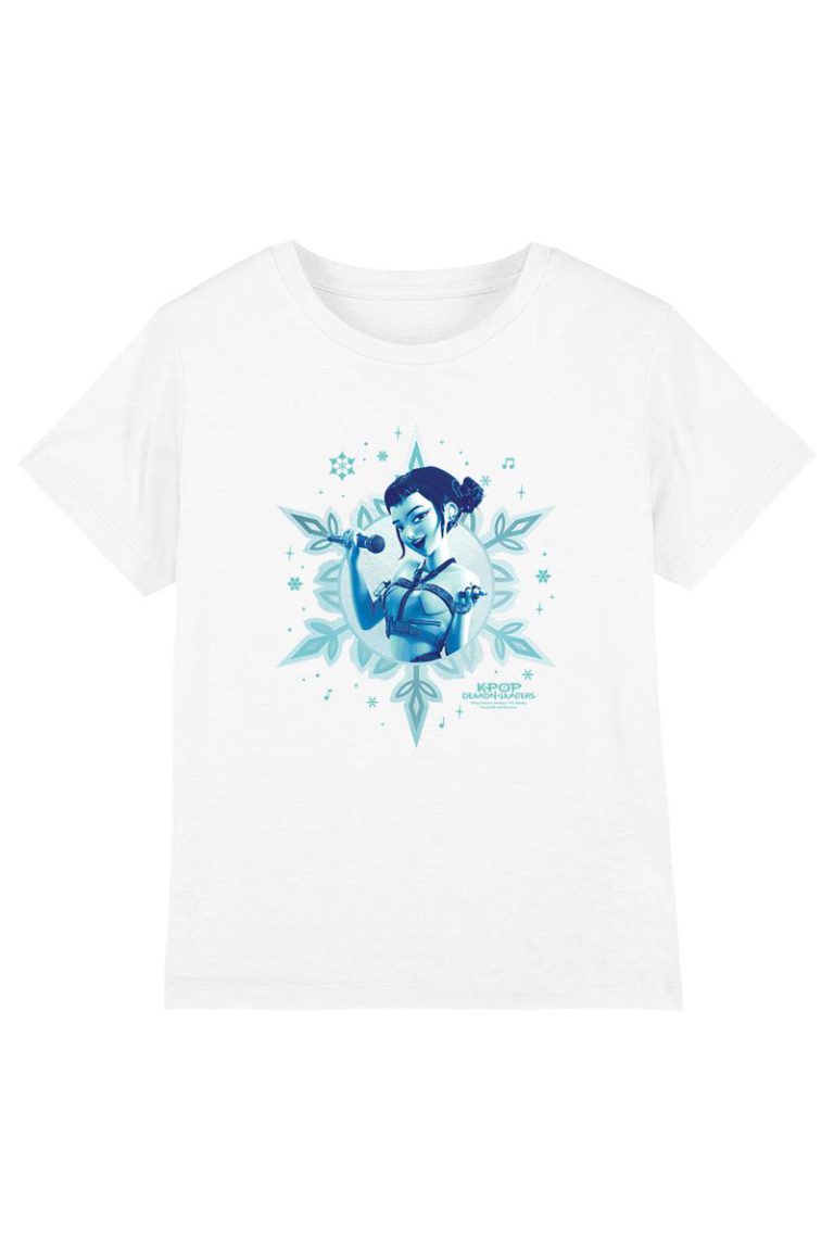 KPop Demon Hunters Christmas Zoey Snowflake Kids T Shirt, White from Debenhams