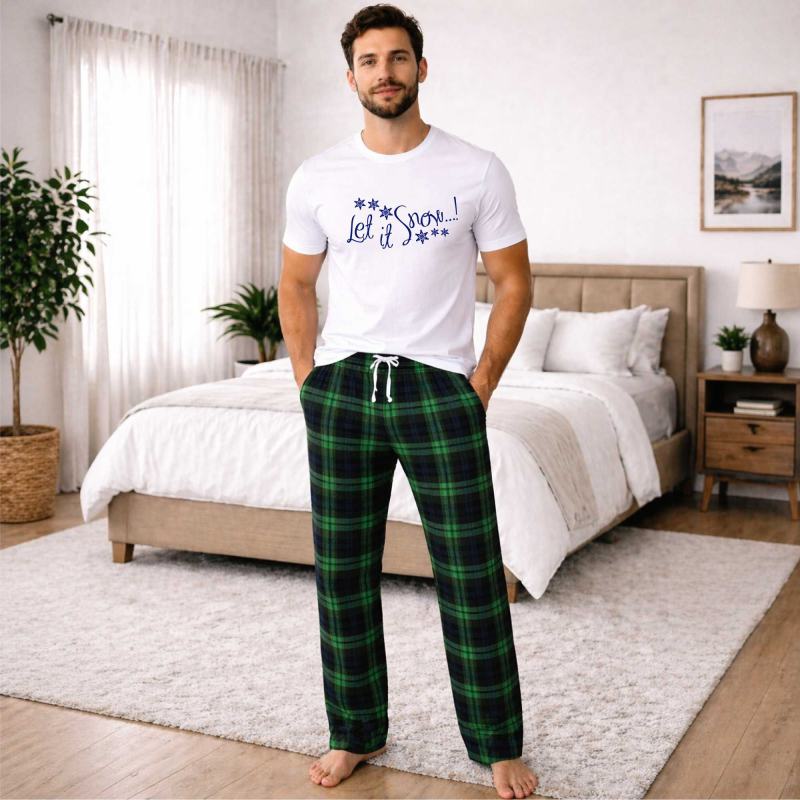 Let It Snow Christmas Tartan Pyjama Set from Debenhams