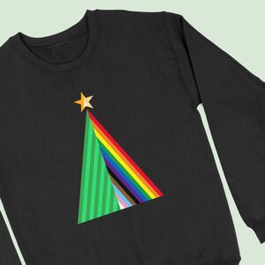 Lgbt+ Gay Rainbow Christmas Tree Jumper from Not On The High Street
