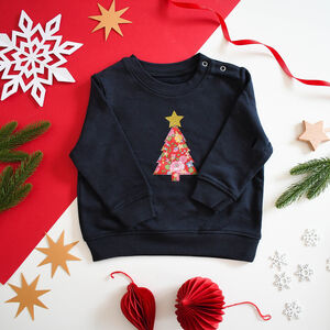 Liberty Of London Christmas Tree Children's Jumper Navy from Not On The High Street