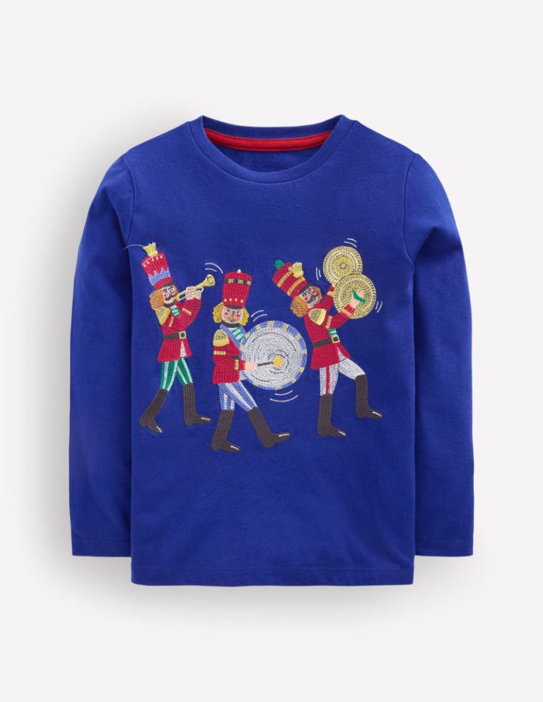 Longsleeve Superstitch T-shirt in Christmas Marching Band from Boden