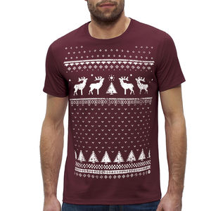 Mens Festive Christmas Reindeer Organic Tshirt from Not On The High Street