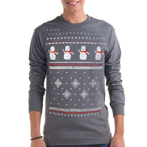 Mens Festive Christmas Snowman Long Sleeve Tshirt from Not On The High Street