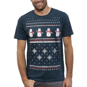 Mens Festive Christmas Snowman Organic Tshirt from Not On The High Street