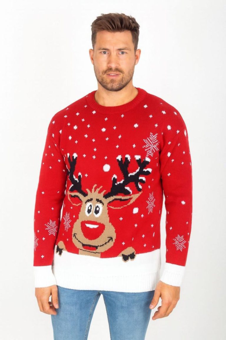 Mens Reindeer Kniited Christmas Jumper from Debenhams