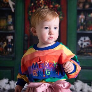 Merry And Bright Kids Rainbow Christmas Jumper from Not On The High Street