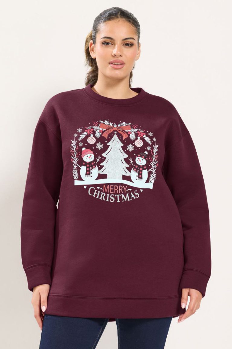 'Merry Christmas' Snowman Novelty Sweatshirt from Boohoo