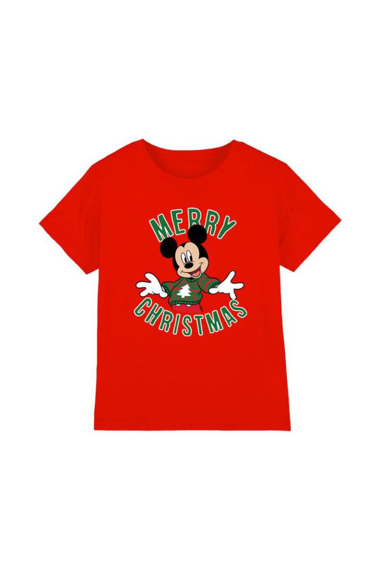 Mickey Mouse Christmas Jumper Kids T-Shirt Red from Debenhams