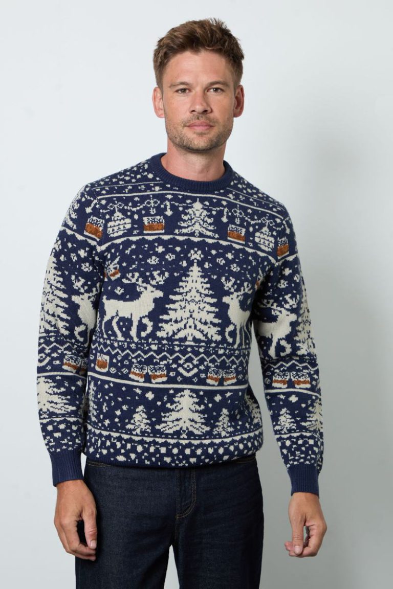 Navy Novelty Christmas Jumper from Boohoo