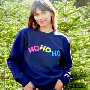 Neon Rainbow Ho Ho Ho Christmas Sweatshirt Jumper from Not On The High Street