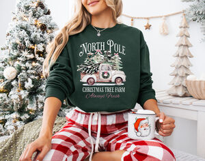 North Pole Christmas Tree Farm Sweatshirt from Not On The High Street