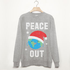 Peace Out Men's Festive Christmas Sweatshirt from Not On The High Street